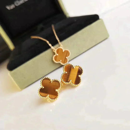 ¡®Sprite Jewelry¡¯CLOVER MEDIUM 1 MOTIFS TIGER EYE EARRINGS
