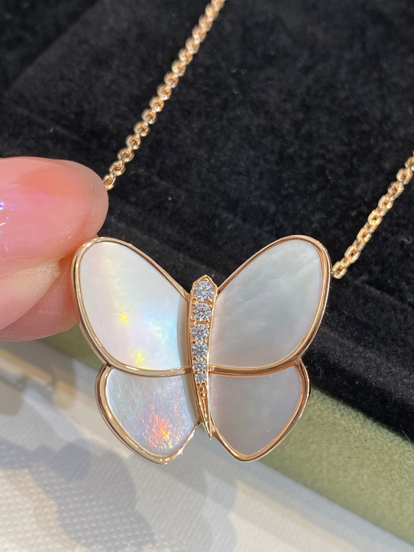 ¡®Sprite Jewelry¡¯BUTTERFLY GOLD MOP DIAMOND NECKLACE