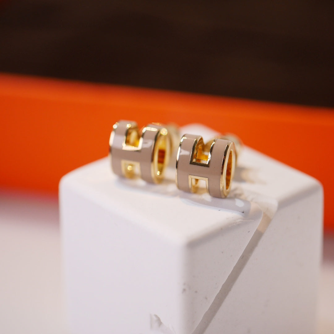 ¡®Sprite Jewelry¡¯MINI POP H GOLD EARRINGS GREY