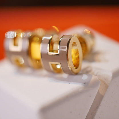 ¡®Sprite Jewelry¡¯MINI POP H GOLD EARRINGS GREY
