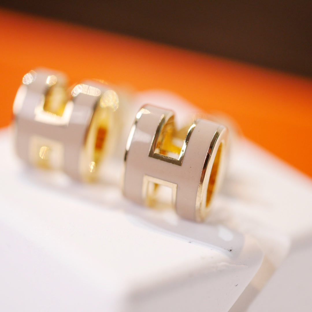¡®Sprite Jewelry¡¯MINI POP H GOLD EARRINGS GREY