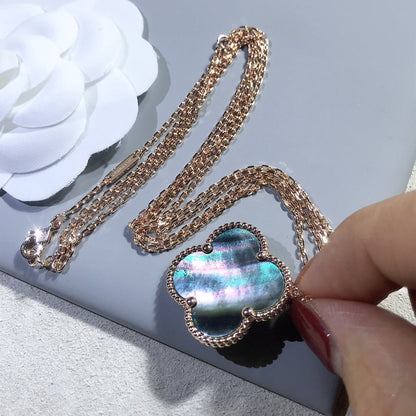 ¡®Sprite Jewelry¡¯CLOVER 25MM GOLD DARK MOP BIG CLOVER NECKLACE