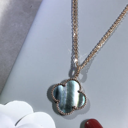 ¡®Sprite Jewelry¡¯CLOVER 25MM GOLD DARK MOP BIG CLOVER NECKLACE