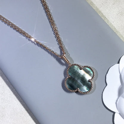 ¡®Sprite Jewelry¡¯CLOVER 25MM GOLD DARK MOP BIG CLOVER NECKLACE