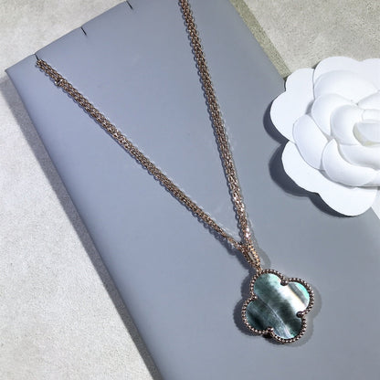 ¡®Sprite Jewelry¡¯CLOVER 25MM GOLD DARK MOP BIG CLOVER NECKLACE