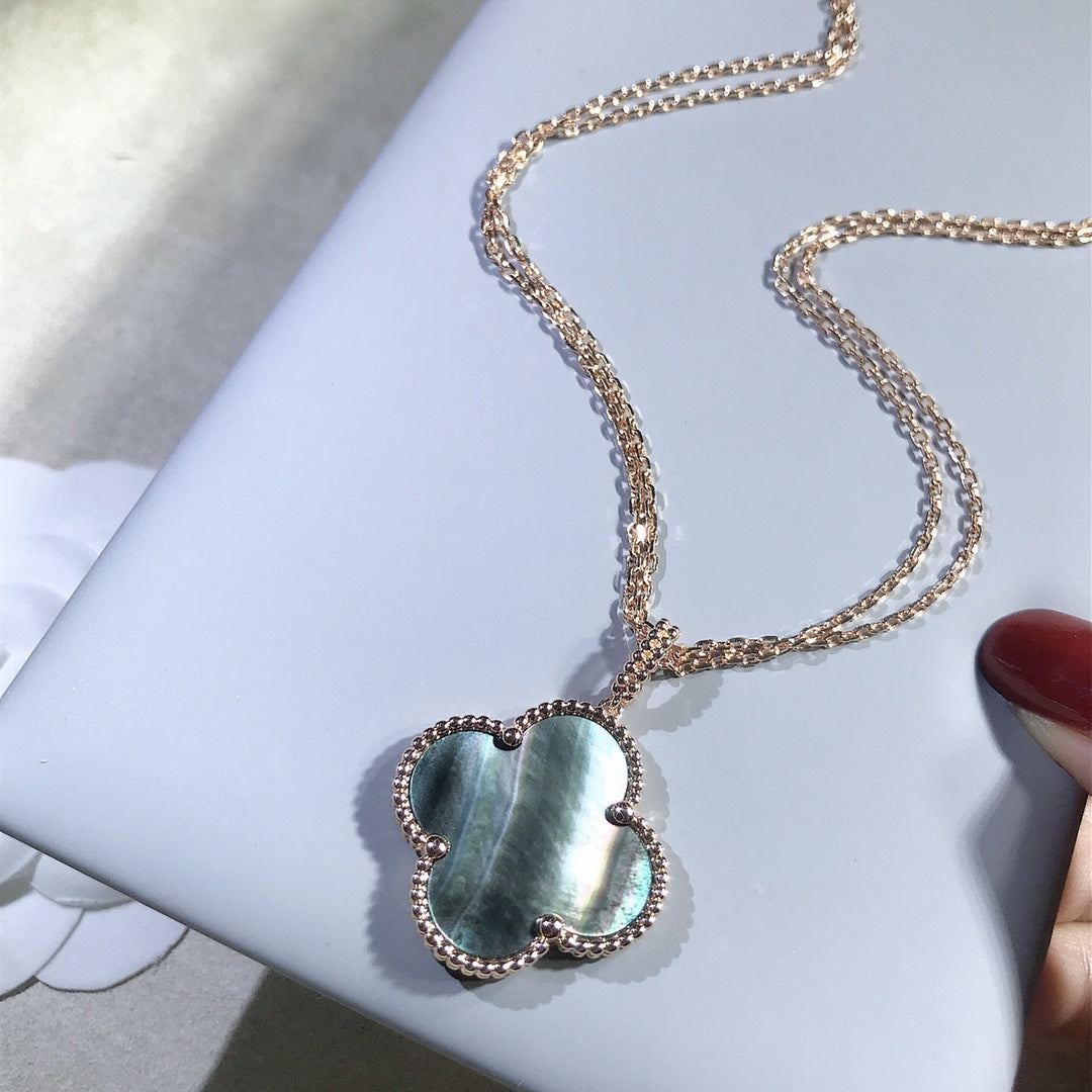 ¡®Sprite Jewelry¡¯CLOVER 25MM GOLD DARK MOP BIG CLOVER NECKLACE