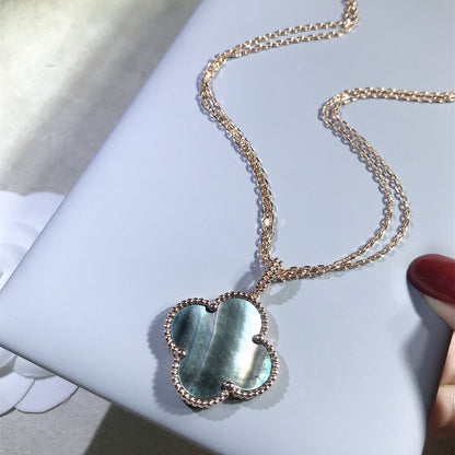 ¡®Sprite Jewelry¡¯CLOVER 25MM GOLD DARK MOP BIG CLOVER NECKLACE