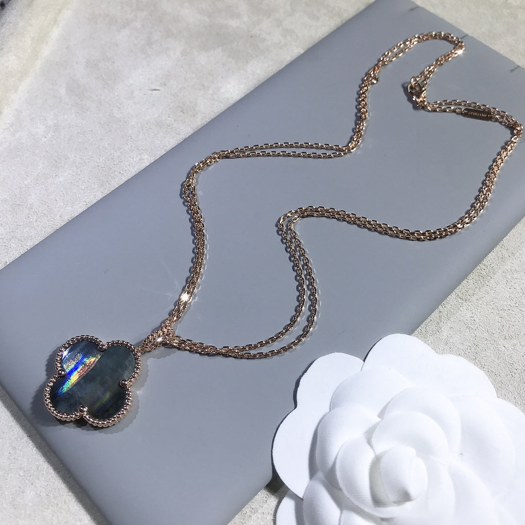 ¡®Sprite Jewelry¡¯CLOVER 25MM GOLD DARK MOP BIG CLOVER NECKLACE
