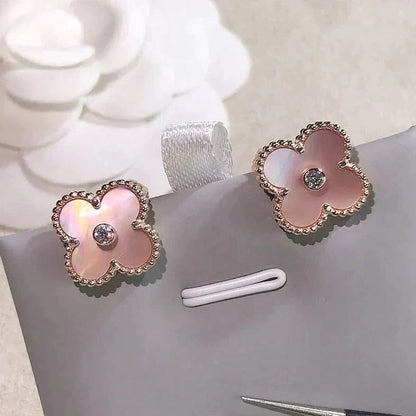 ¡®Sprite Jewelry¡¯CLOVER MEDIUM 1 MOTIFS  PINK MOP DIAMOND EARRINGS