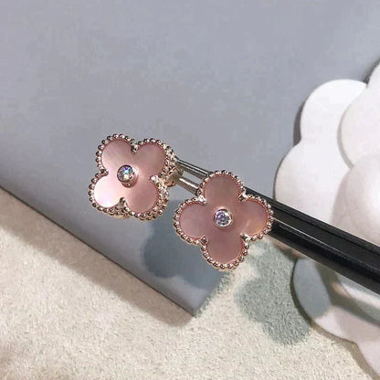 ¡®Sprite Jewelry¡¯CLOVER MEDIUM 1 MOTIFS  PINK MOP DIAMOND EARRINGS