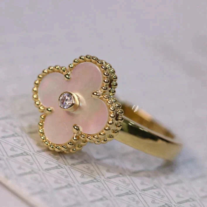 ¡®Sprite Jewelry¡¯CLOVER PINK MOP RING GOLD DIAMOND