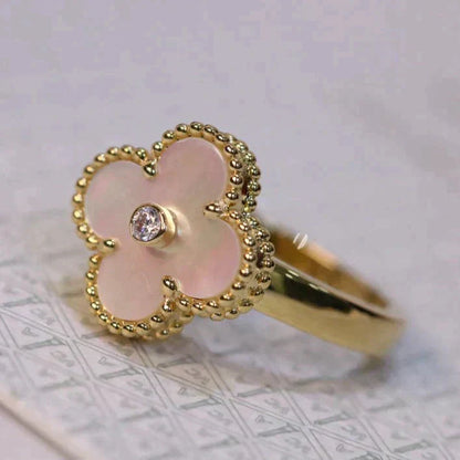¡®Sprite Jewelry¡¯CLOVER PINK MOP RING GOLD DIAMOND