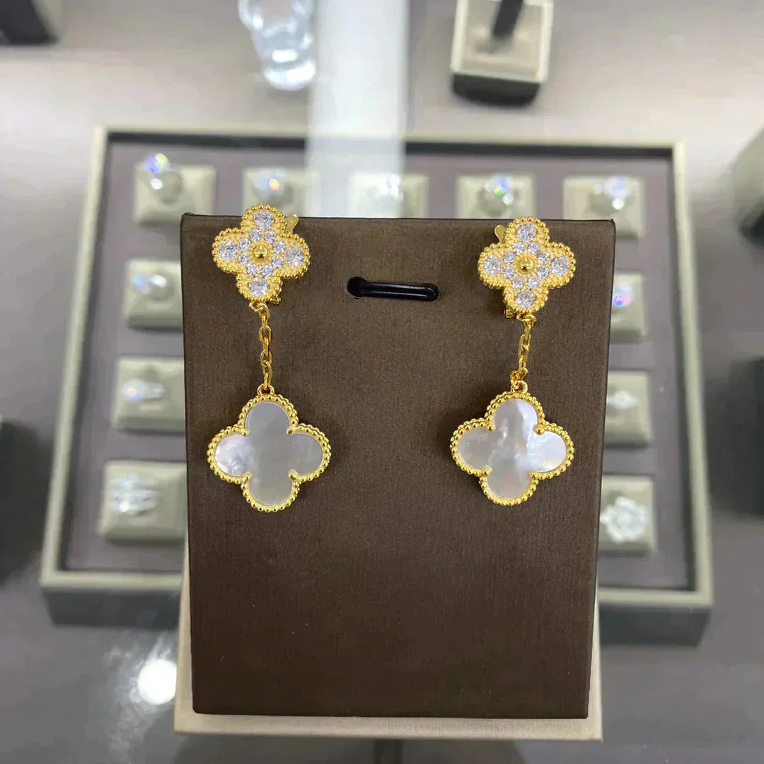 ¡®Sprite Jewelry¡¯CLOVER  2 MOTIFS  DIAMOND  EARRINGS (MULTIPLE CHOICESç´