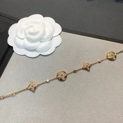 ¡®Sprite Jewelry¡¯STAR AND SUN 4 MOTIFS GOLD DIAMONDS BRACELET