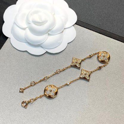 ¡®Sprite Jewelry¡¯STAR AND SUN 4 MOTIFS GOLD DIAMONDS BRACELET