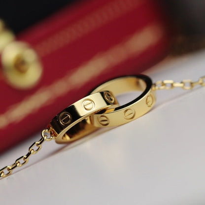 ¡®Sprite Jewelry¡¯LOVE NECKLACE DOUBLE RING GOLD
