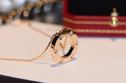 ¡®Sprite Jewelry¡¯LOVE NECKLACE 16MM 6 DIAMONDS PINK GOLD