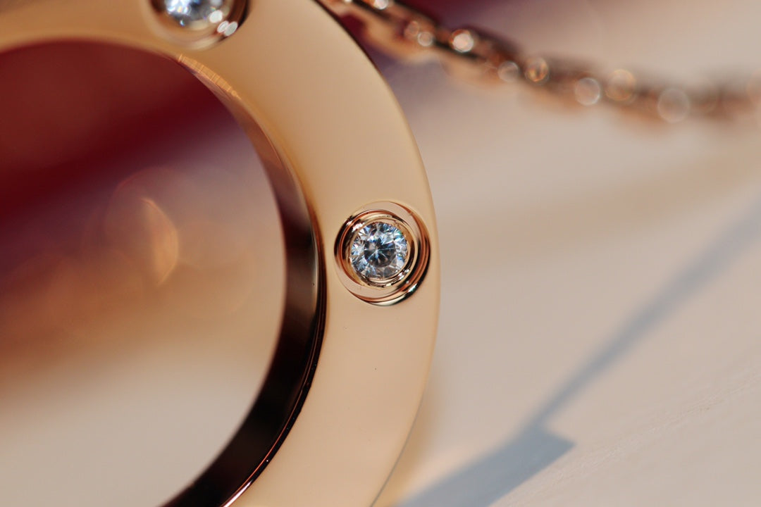 ¡®Sprite Jewelry¡¯LOVE NECKLACE 16MM 6 DIAMONDS PINK GOLD