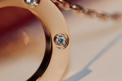 ¡®Sprite Jewelry¡¯LOVE NECKLACE 16MM 6 DIAMONDS PINK GOLD