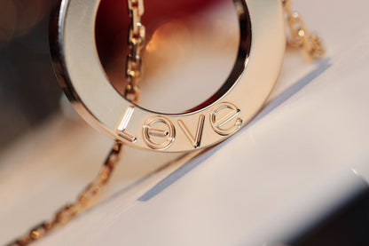 ¡®Sprite Jewelry¡¯LOVE NECKLACE 16MM 6 DIAMONDS PINK GOLD