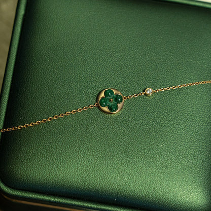 ¡®Sprite Jewelry¡¯SUN MALACHITE 1 DIAMOND PINK GOLD BRACELET