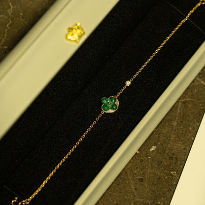 ¡®Sprite Jewelry¡¯SUN MALACHITE 1 DIAMOND PINK GOLD BRACELET