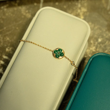 ¡®Sprite Jewelry¡¯SUN MALACHITE 1 DIAMOND PINK GOLD BRACELET