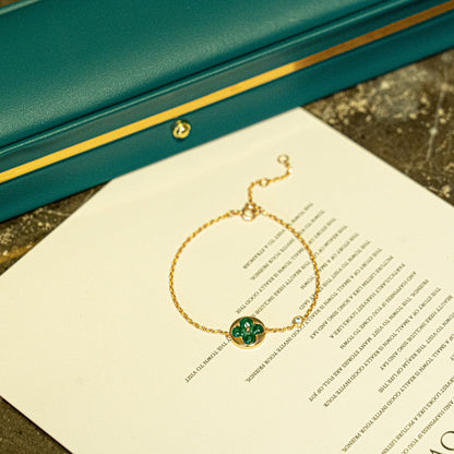 ¡®Sprite Jewelry¡¯SUN MALACHITE 1 DIAMOND PINK GOLD BRACELET