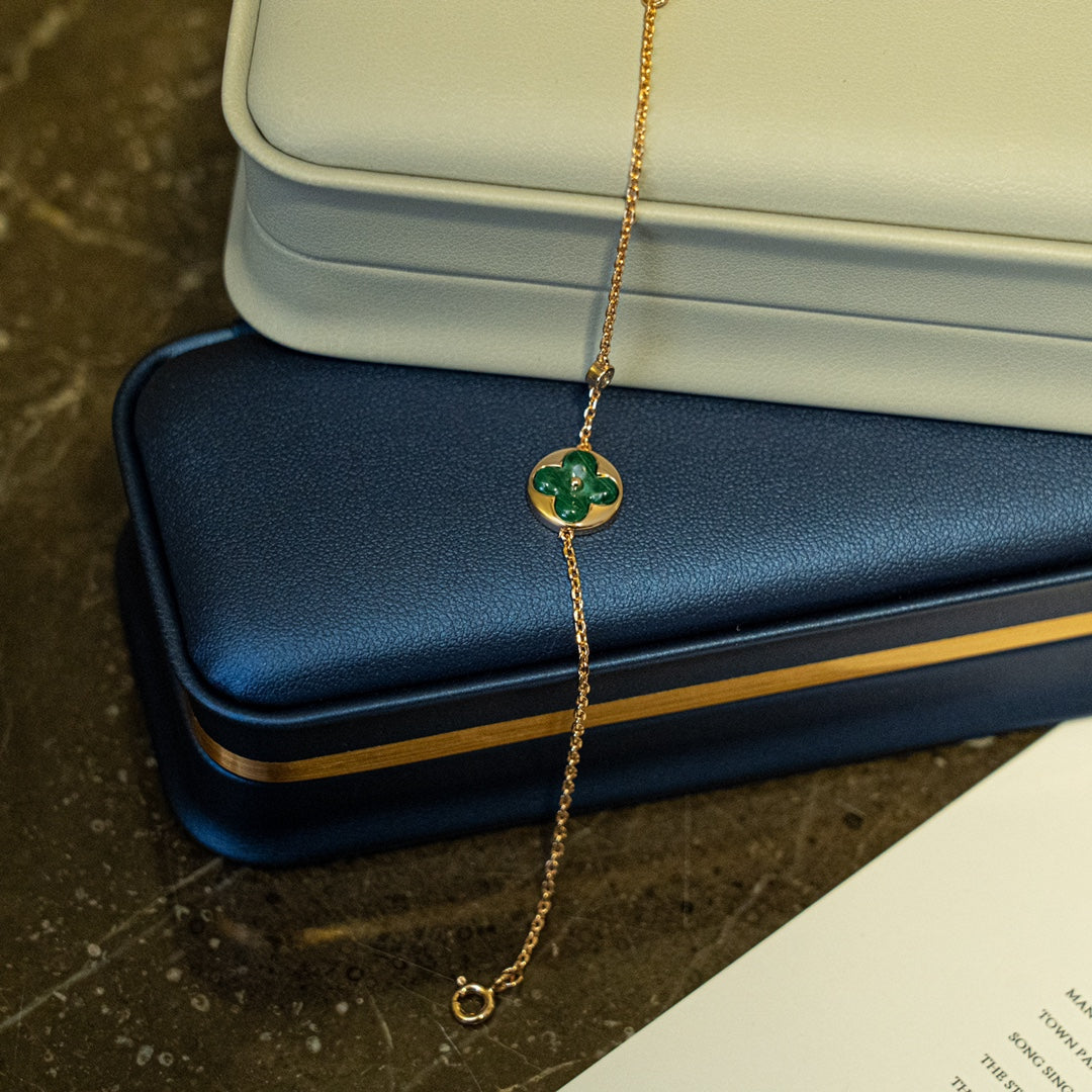 ¡®Sprite Jewelry¡¯SUN MALACHITE 1 DIAMOND PINK GOLD BRACELET