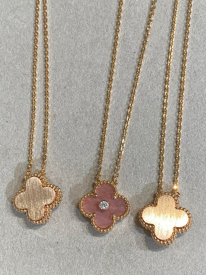 ¡®Sprite Jewelry¡¯CLOVER 15MM DIAMOND RHODONITE NECKLACE