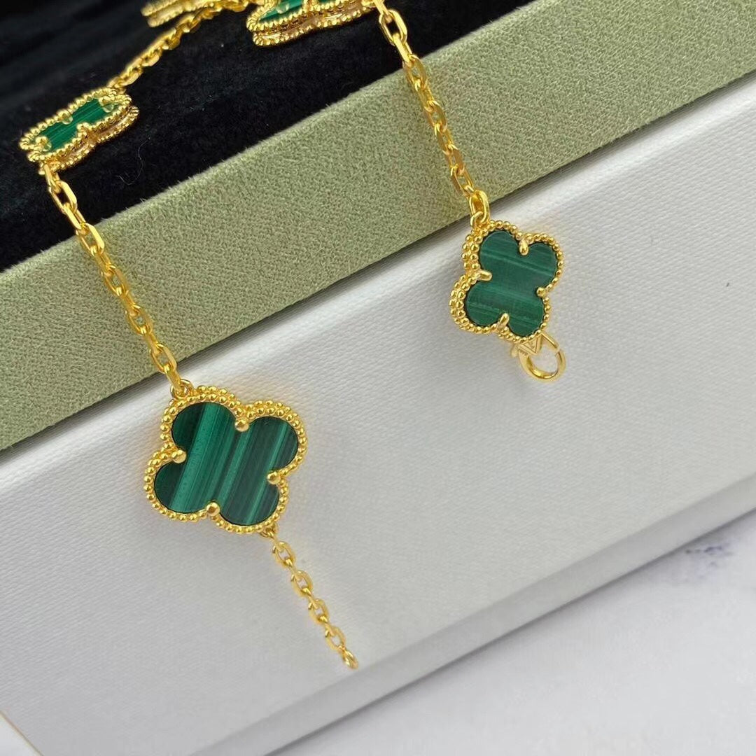¡®Sprite Jewelry¡¯MAGIC CLOVER MALACHITE GOLD BRACELET 5 MOTIFS