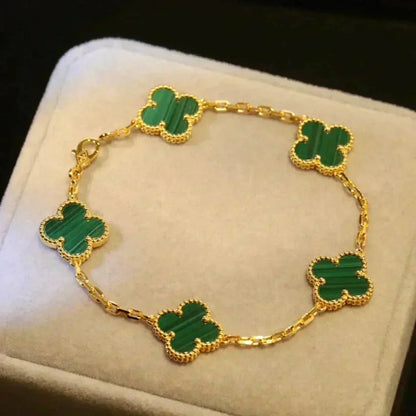 [Sprite Jewelry]New  CLOVER 5 MOTIF MALACHITE BRACELET COLLECTION