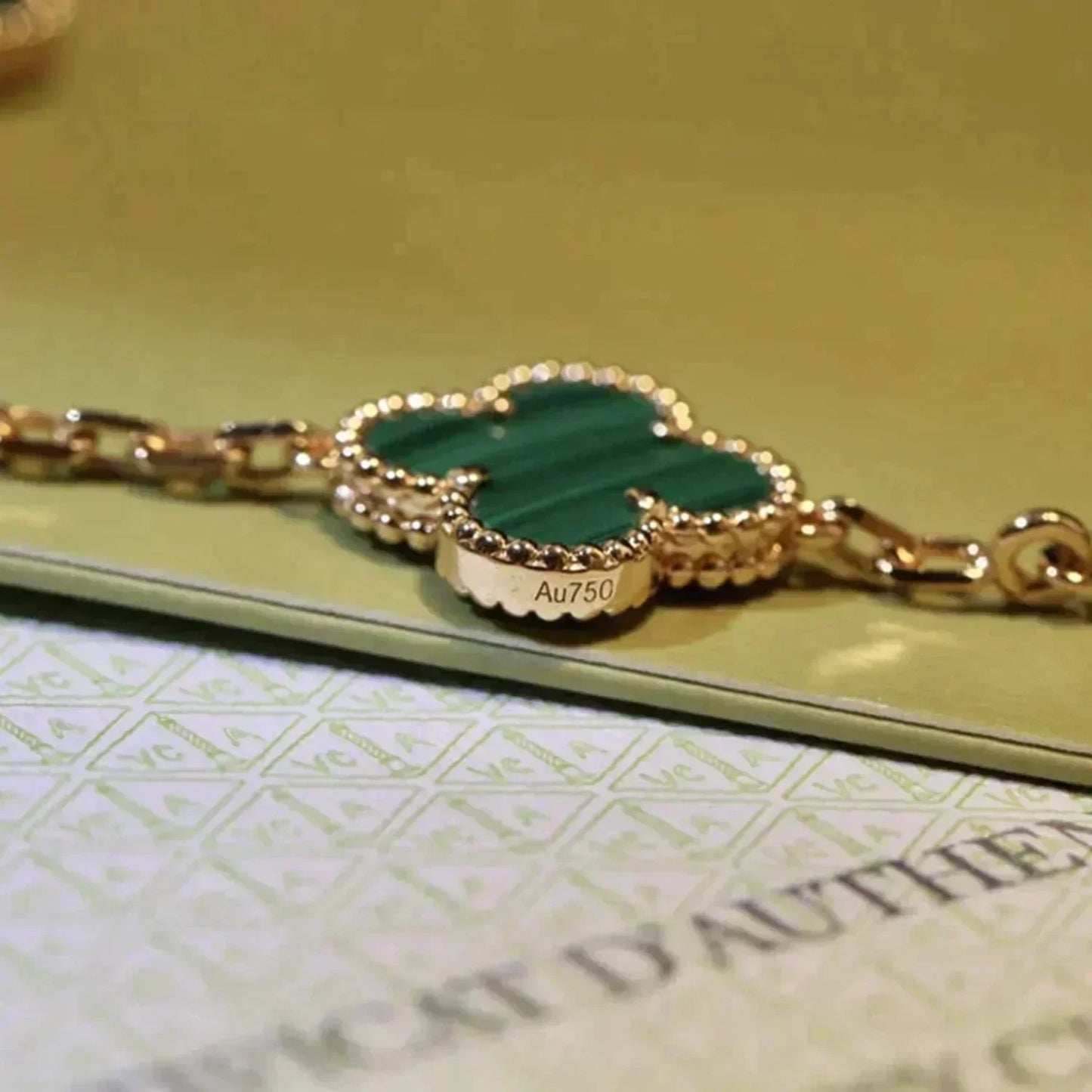 [Sprite Jewelry]New  CLOVER 5 MOTIF MALACHITE BRACELET COLLECTION
