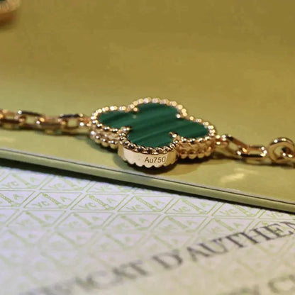 [Sprite Jewelry]New  CLOVER 5 MOTIF MALACHITE BRACELET COLLECTION