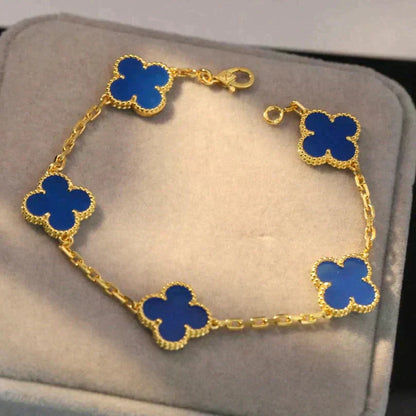 [Sprite Jewelry]New CLOVER 5 MOTIF BLUE AGATE BRACELET COLLECTION