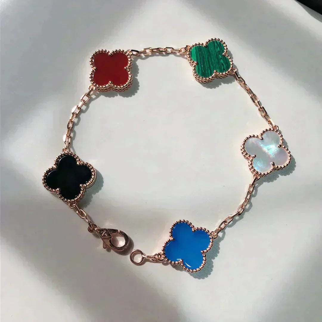 [Sprite Jewelry]New CLOVER 5 MOTIFS MULTICOLOR BRACELET