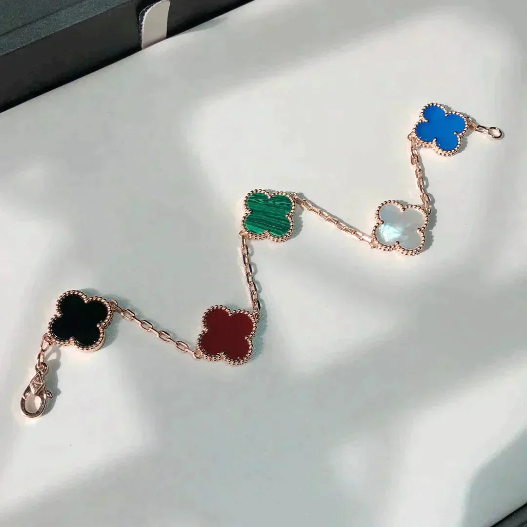 [Sprite Jewelry]New CLOVER 5 MOTIFS MULTICOLOR BRACELET