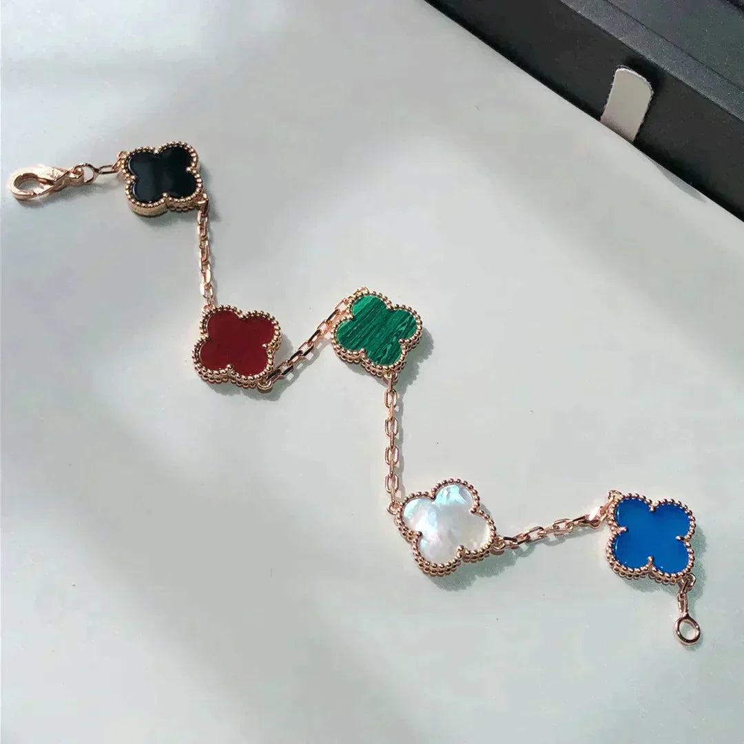 [Sprite Jewelry]New CLOVER 5 MOTIFS MULTICOLOR BRACELET
