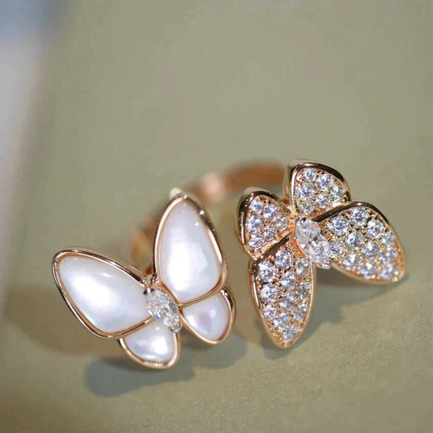 ¡®Sprite Jewelry¡¯TWIN BUTTERFLY DIAMOND MOP RING