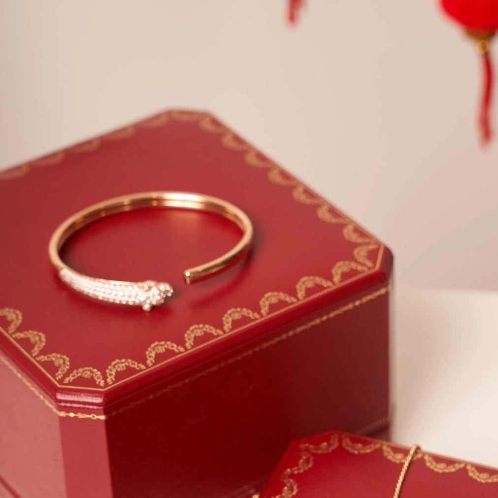 ¡®Sprite Jewelry¡¯PANTHERE ROSE GOLD DIAMOND OPEN BRACELET