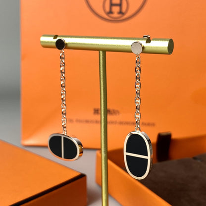 ¡®Sprite Jewelry¡¯CHAINE VERSO BLACK CERAMIC EARRINGS