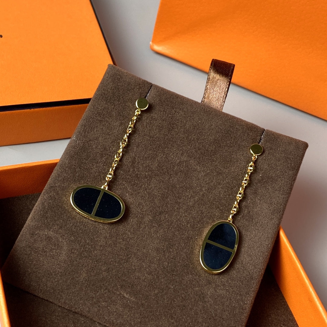 ¡®Sprite Jewelry¡¯CHAINE VERSO BLACK CERAMIC EARRINGS