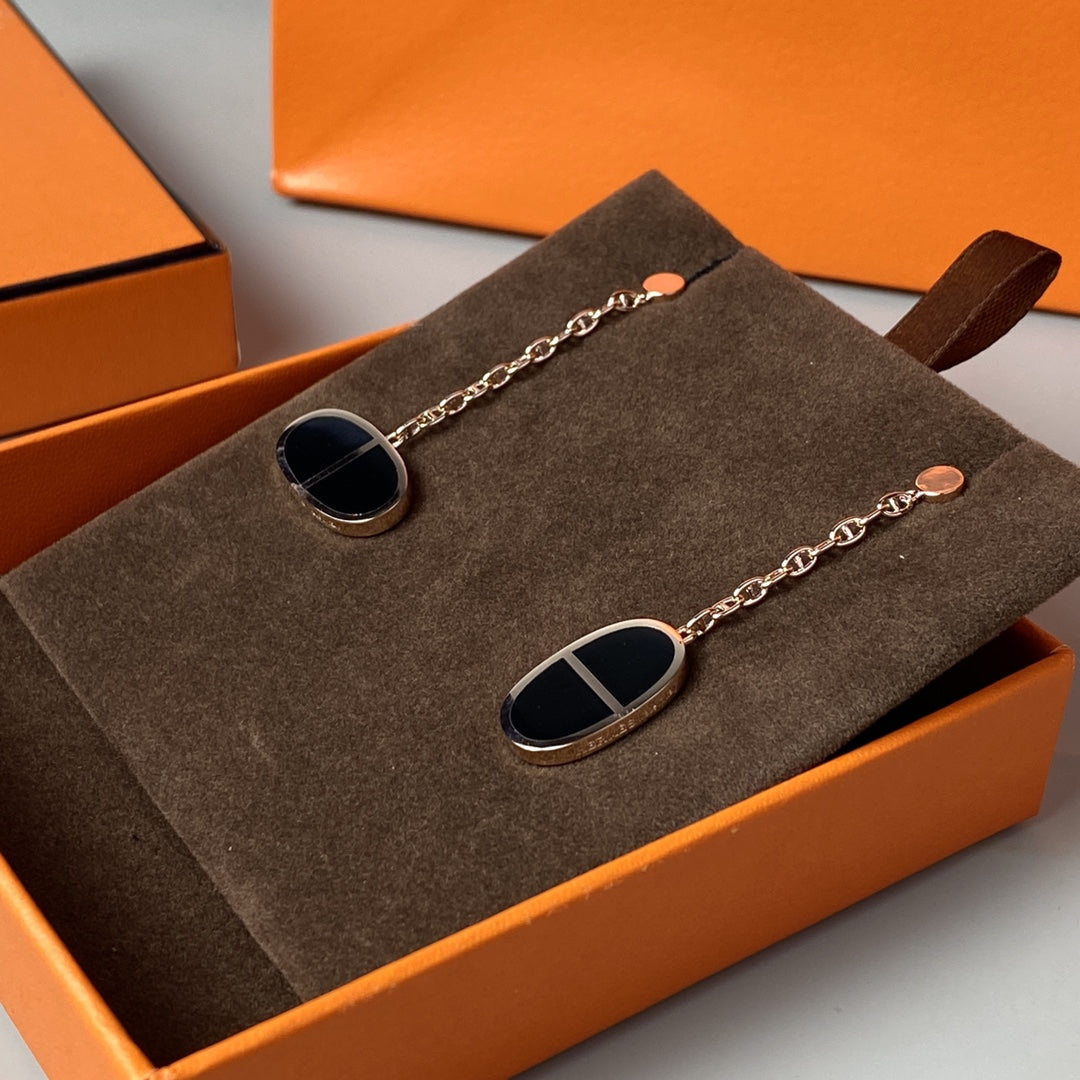 ¡®Sprite Jewelry¡¯CHAINE VERSO BLACK CERAMIC EARRINGS