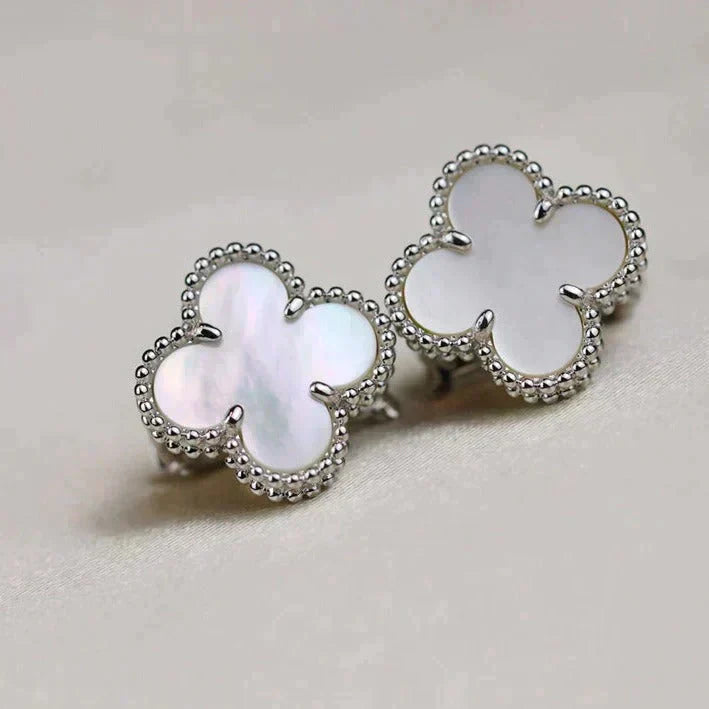 ¡®Sprite Jewelry¡¯CLOVER MEDIUM 1 MOTIFS  WHITE MOP EARRINGS SILVER