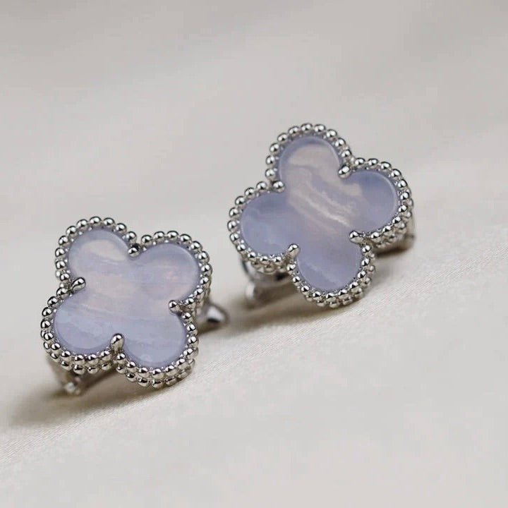 ¡®Sprite Jewelry¡¯CLOVER MEDIUM 1 MOTIFS  WHITE MOP EARRINGS SILVER