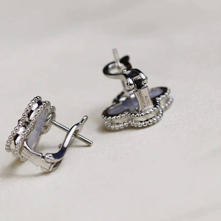 ¡®Sprite Jewelry¡¯CLOVER MEDIUM 1 MOTIFS  WHITE MOP EARRINGS SILVER
