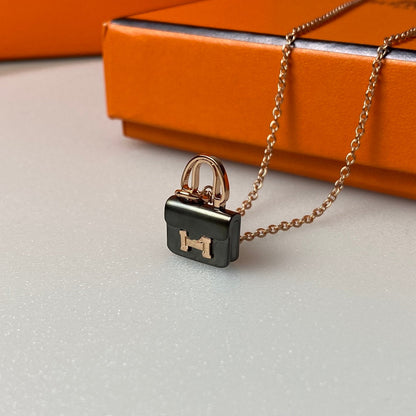 ¡®Sprite Jewelry¡¯CONSTANCE BLACK PEDANT PINK GOLD NECKLACE