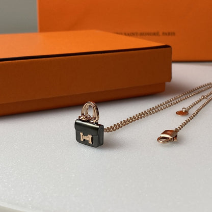 ¡®Sprite Jewelry¡¯CONSTANCE BLACK PEDANT PINK GOLD NECKLACE