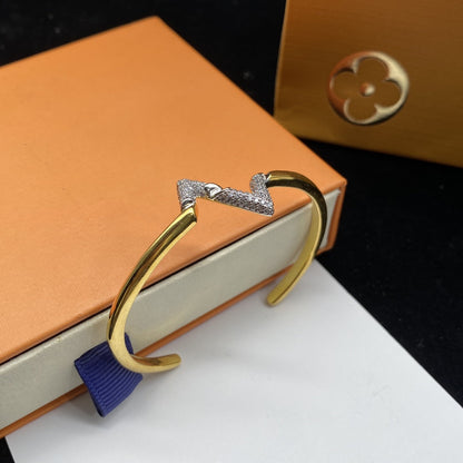 ¡®Sprite Jewelry¡¯VOLTE UPSITE DOWN DIAMOND GOLD OPEN BRACELET