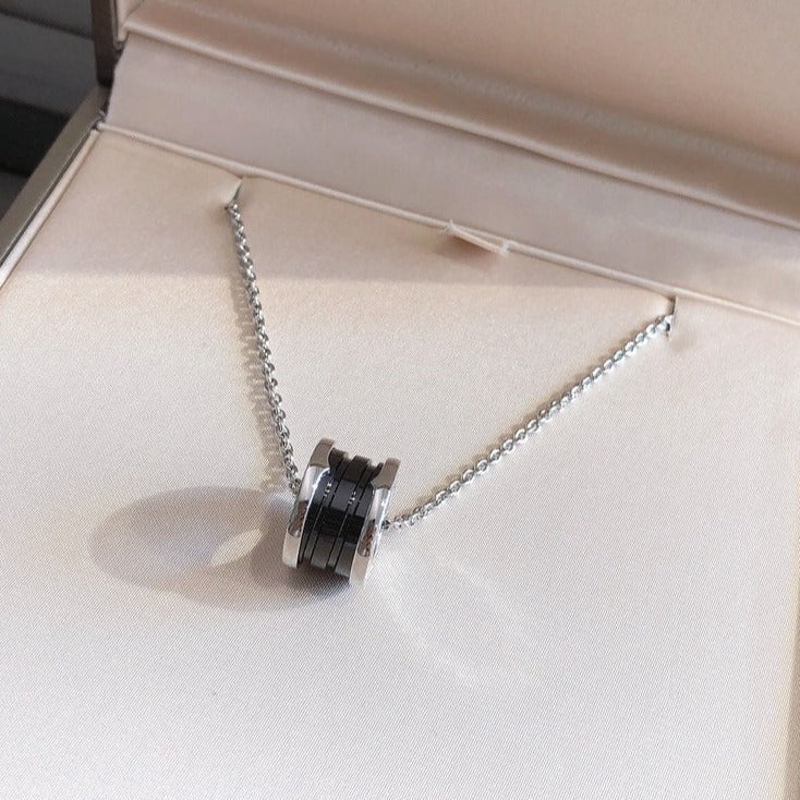 [Sprite Jewelry]ZERO 1 BLACK CERAMIC SILVER NECKLACE